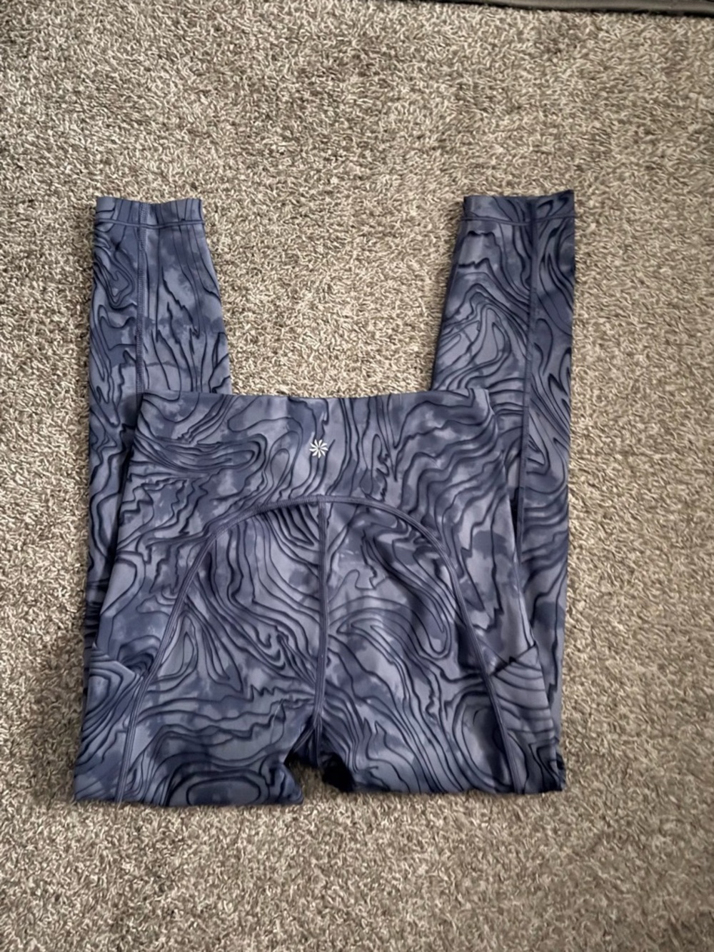 Athleta Contour High Rise Leggings Gray Marble Print Size XS